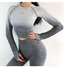 لباس زنانه یوگا Ombre یکپارچه / لباس زنانه بدنسازی شلوار شلوار شیب دار + بالا آستین بلند تامین کننده